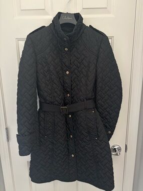 Cole Haan Quilted Funnel Neck Coat Size M
